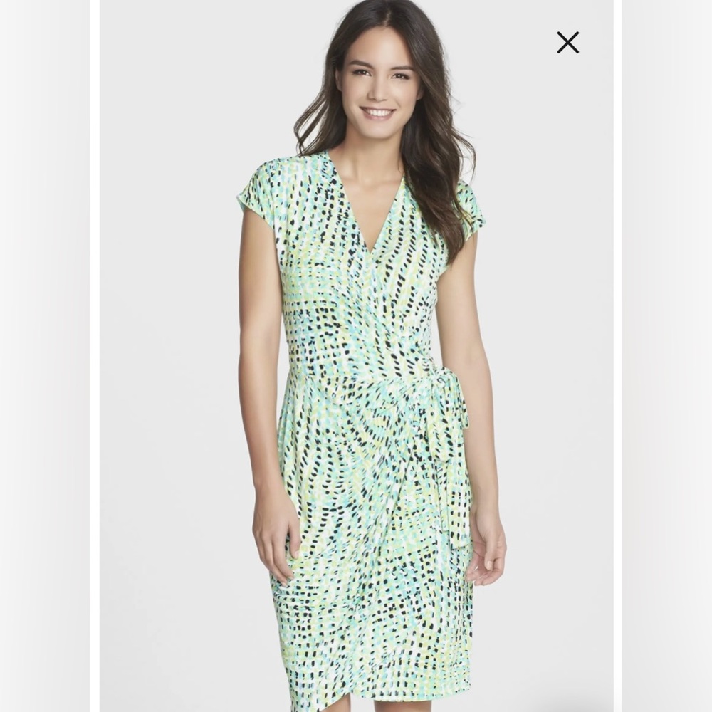Maggy London Print Jersey Wrap Dress